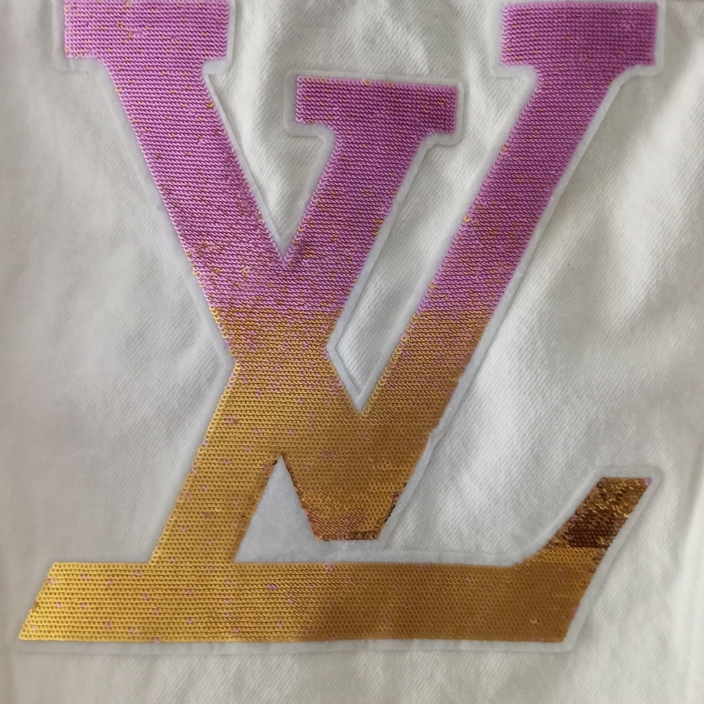 Lucky Brand white jean jacket with Designer embellishments LV size SP B9 - Picture 6 of 13